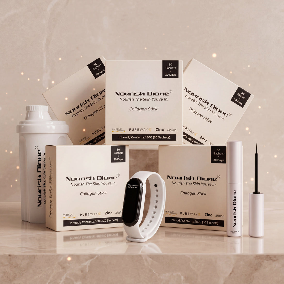 Ultimate Queen Bundle 5X Collagen + Free Shaker + Lash Serum & FREE Smartwatch